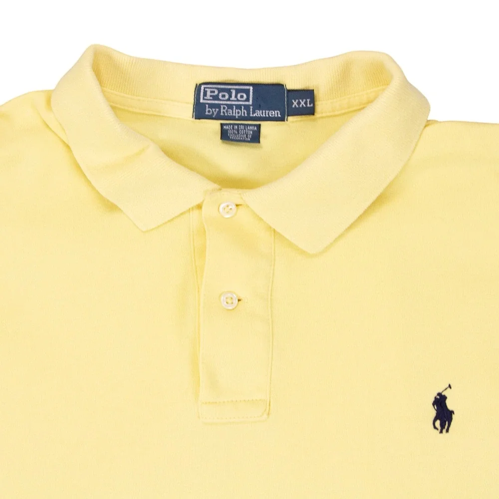 Lot of 2 Vintage Polo Ralph Lauren Mens 2XL Polo Shirts‎ Yellow Red Short Sleeve
